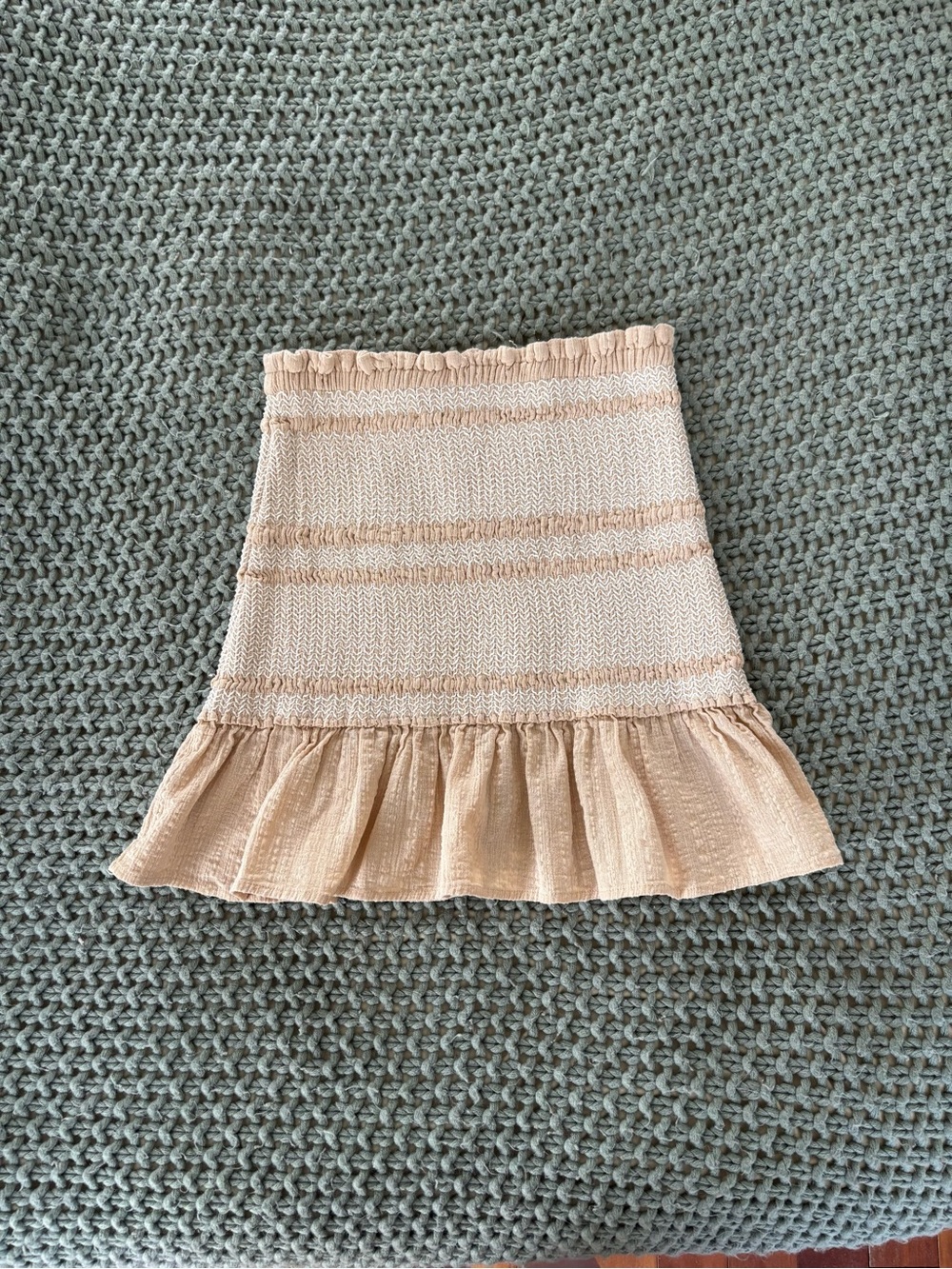 the impeccable pig smocked strapless top